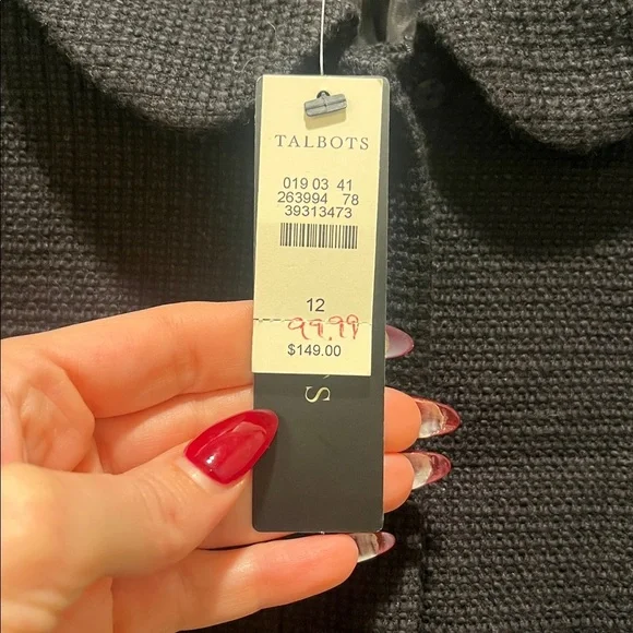 NWT Talbots Jackie black zip up collar blazer jacket boucle texture fully lined - Picture 5 of 7